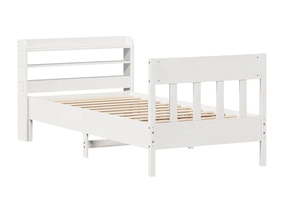 Cadre de lit sans matelas blanc 100x200 cm bois de pin massif