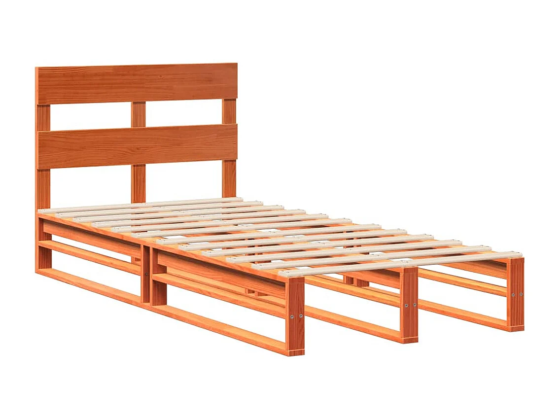 Letto senza Materasso Marrone Cera 90x190 cm in Legno di Pino