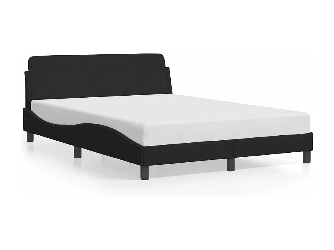 Cadre de lit sans matelas noir 140x190 cm velours