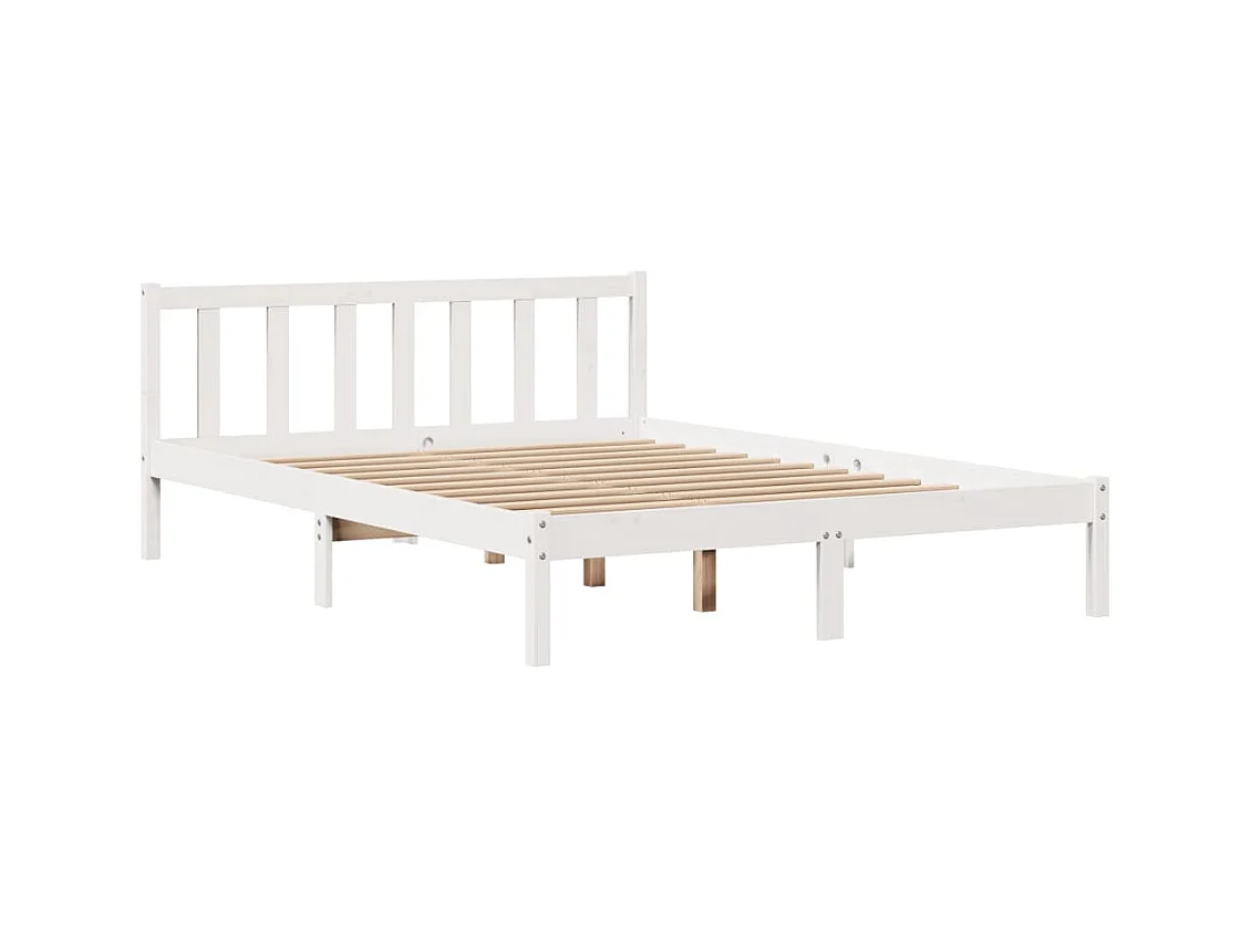 Cadre de lit sans matelas blanc 140x200 cm bois de pin massif