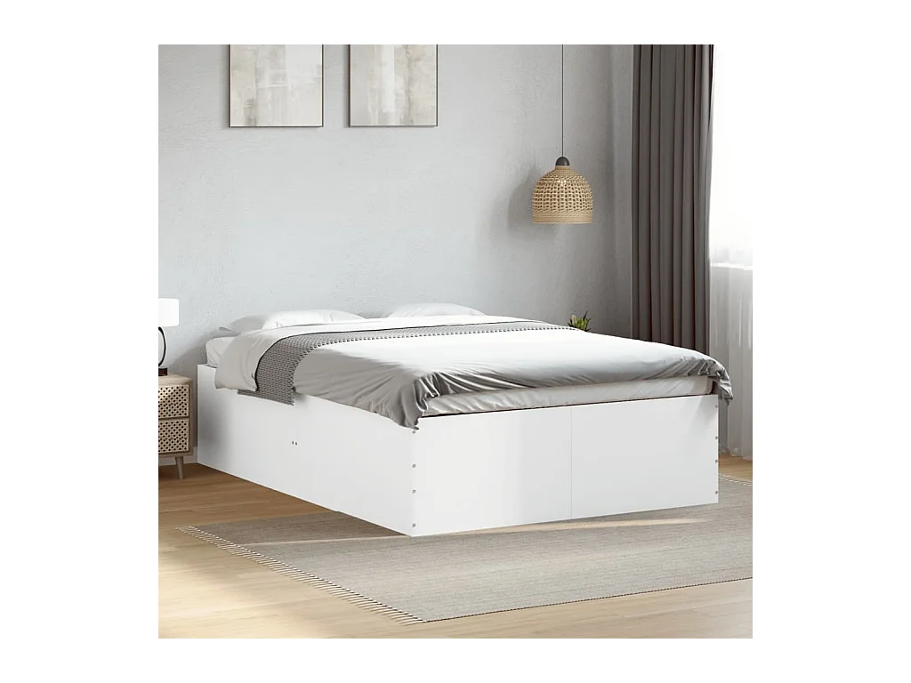 Cadre de lit sans matelas blanc 120x200 cm