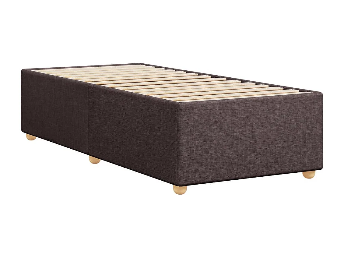 Cadre de lit sans matelas marron foncé 100x200 cm tissu