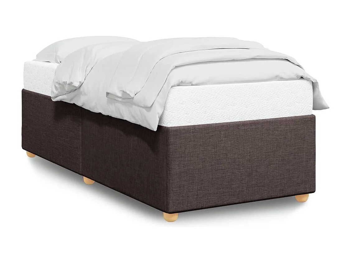 Cadre de lit sans matelas marron foncé 100x200 cm tissu