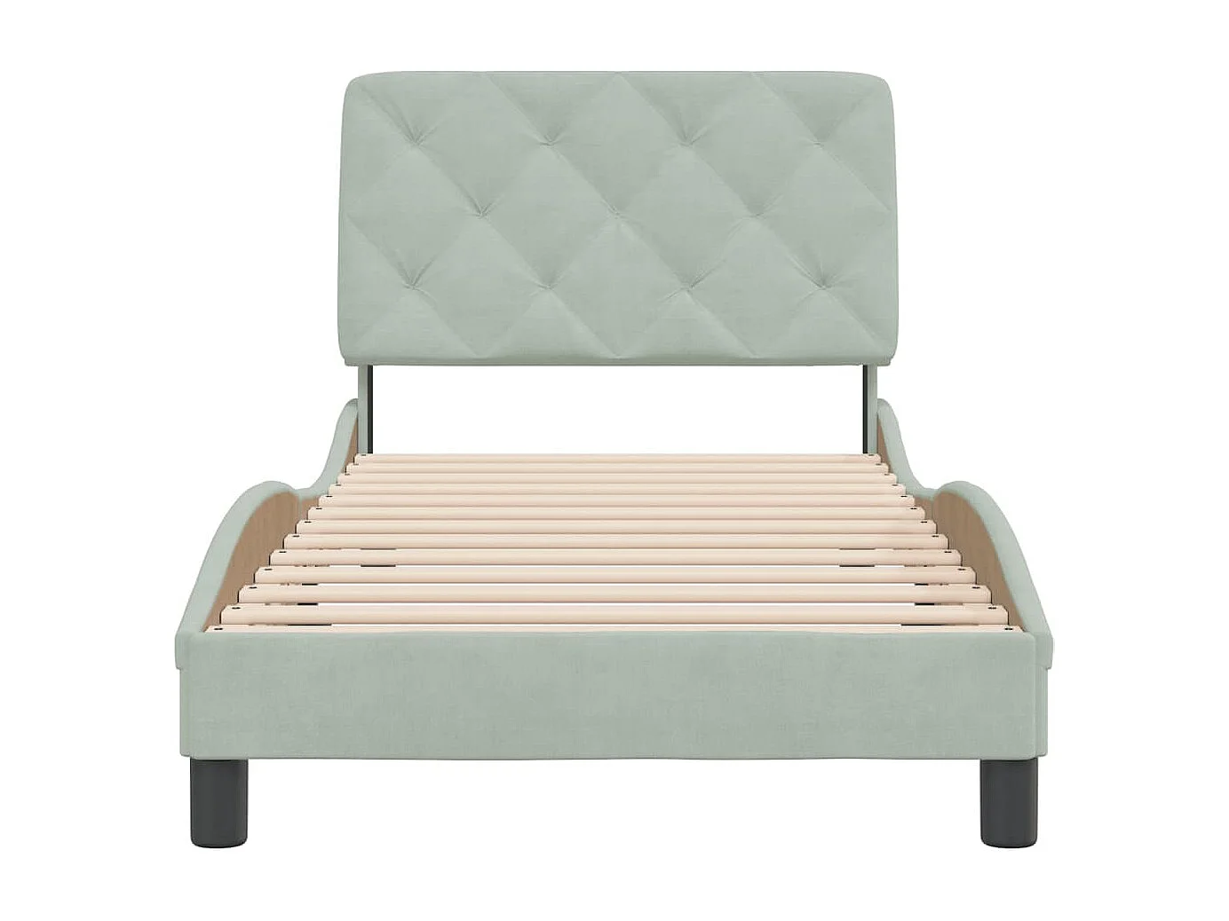 Bedframe zonder matras 90x200 cm fluweel lichtgrijs