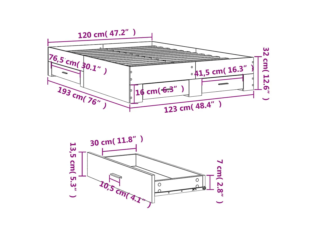 Bedframe met hoofdbord zonder matras metaal wit 75x190 cm
