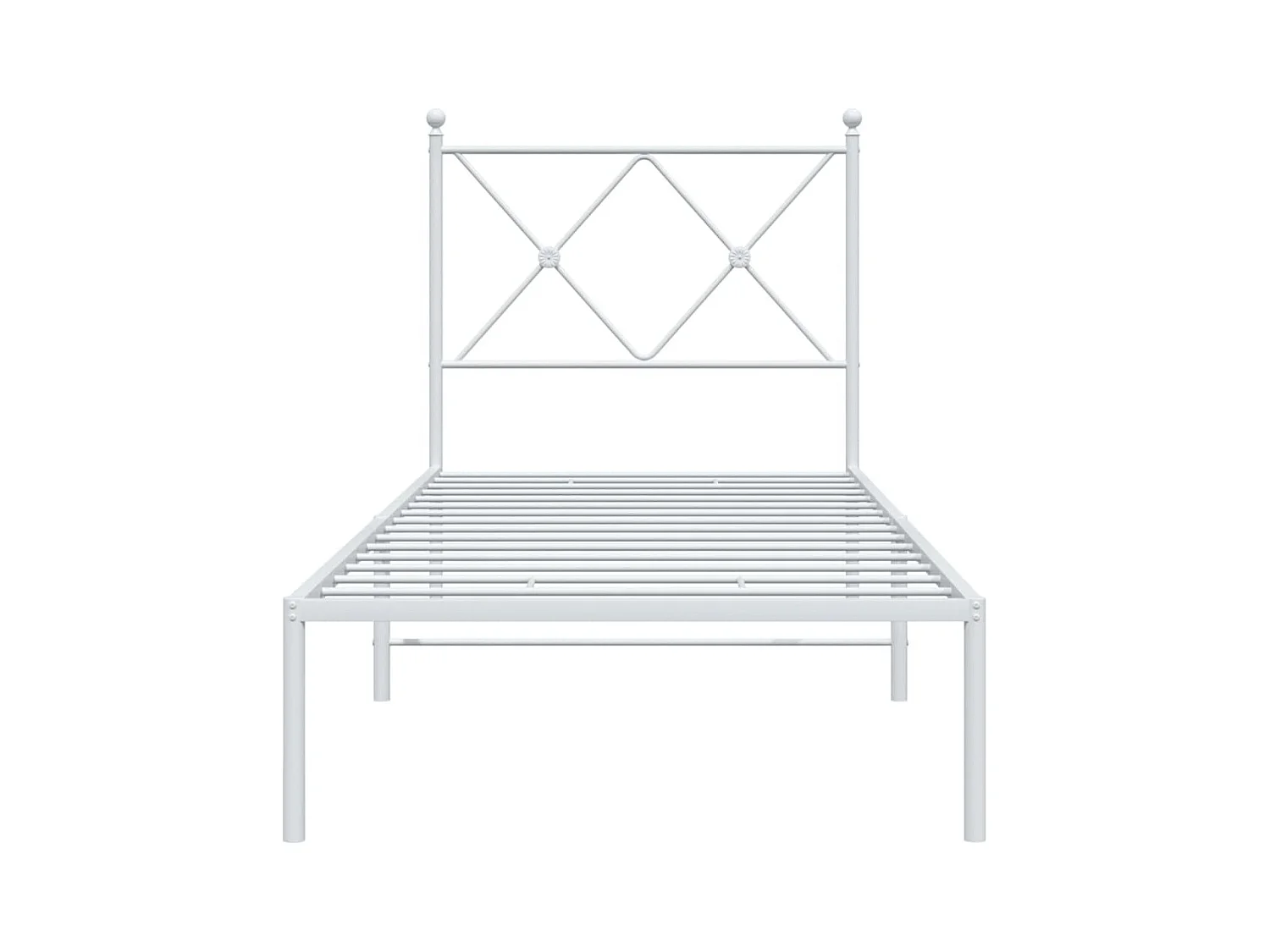 Bedframe met hoofdbord zonder matras metaal wit 75x190 cm