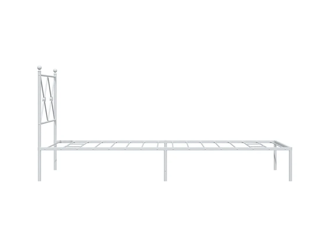 Bedframe met hoofdbord zonder matras metaal wit 75x190 cm