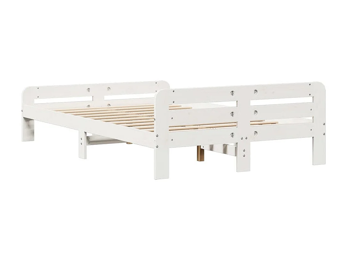 Bedframe zonder matras massief grenenhout wit 120x190 cm