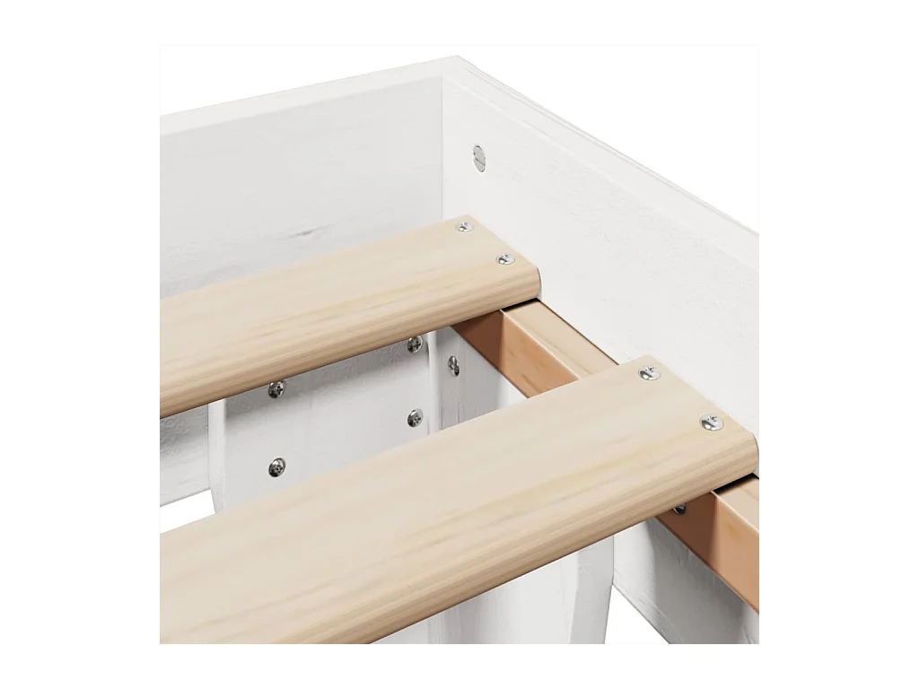 Bedframe zonder matras massief grenenhout wit 160x200 cm