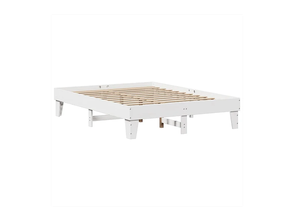Cadre de lit sans matelas blanc 160x200 cm bois de pin massif