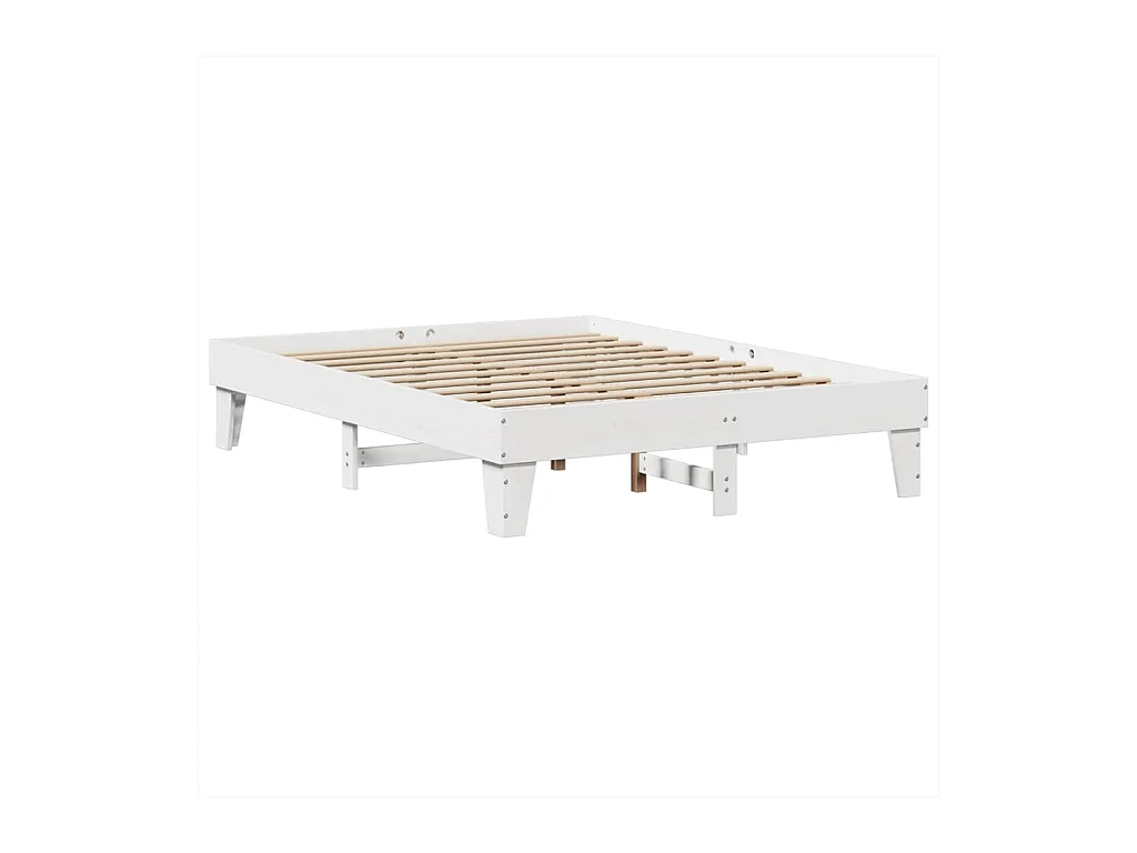 Cadre de lit sans matelas blanc 160x200 cm bois de pin massif