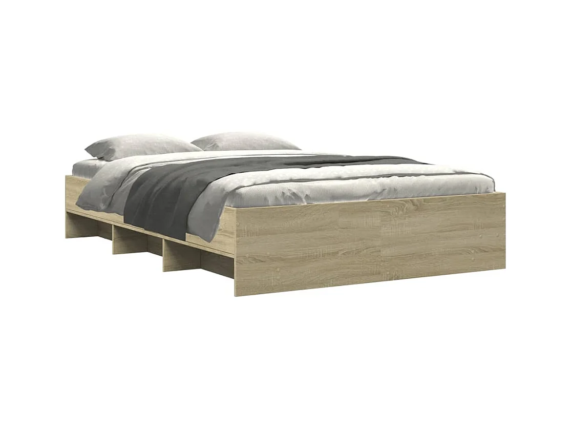 Cadre de lit sans matelas chêne sonoma 135x190 cm