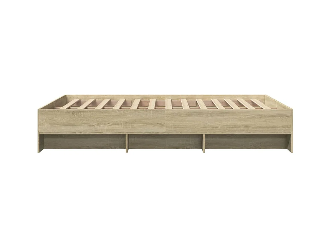 Cadre de lit sans matelas chêne sonoma 135x190 cm