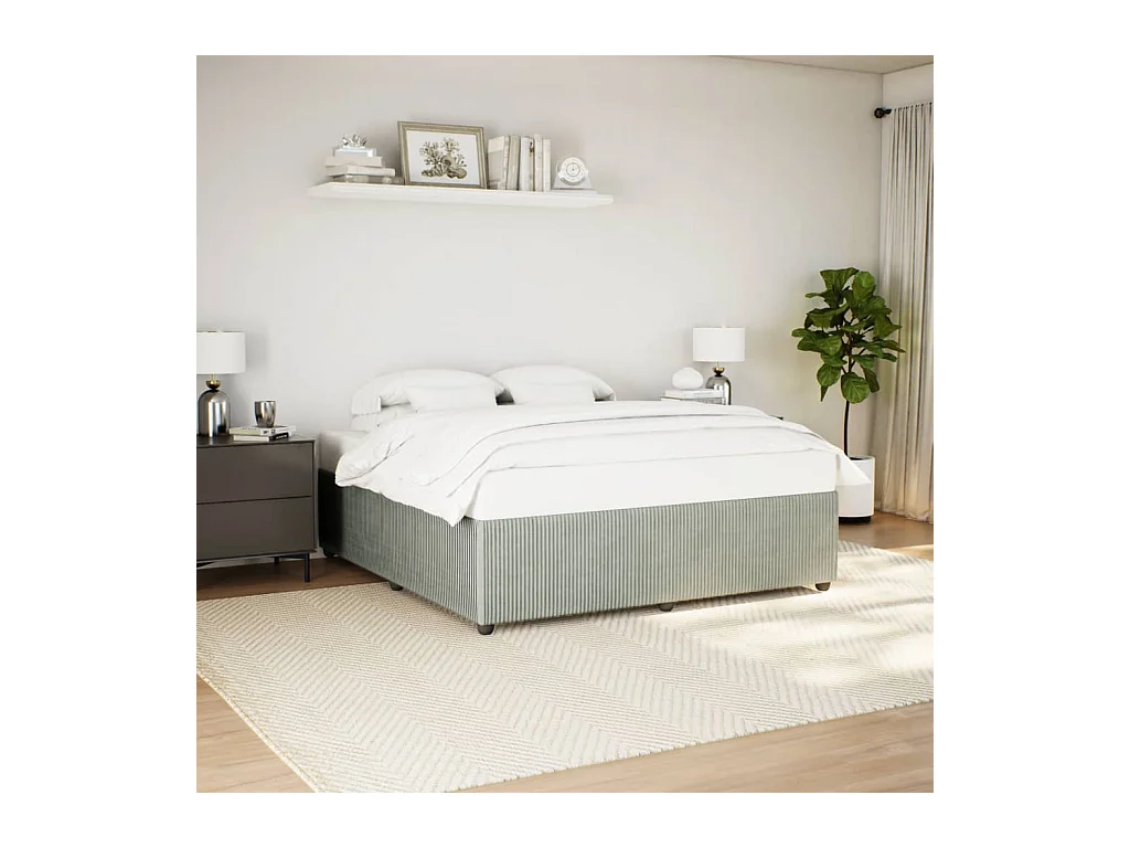 Cadre de lit sans matelas gris clair 180x200 cm velours