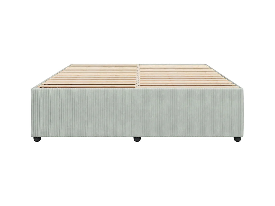 Cadre de lit sans matelas gris clair 180x200 cm velours