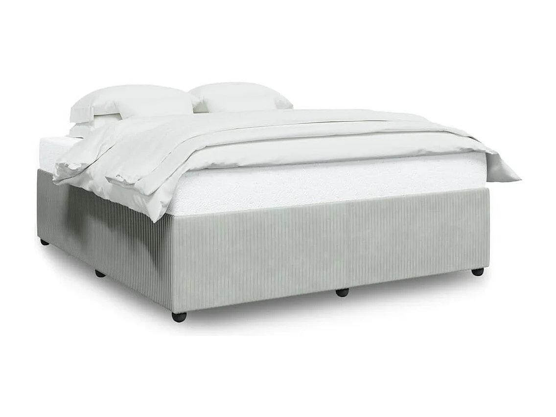 Cadre de lit sans matelas gris clair 180x200 cm velours