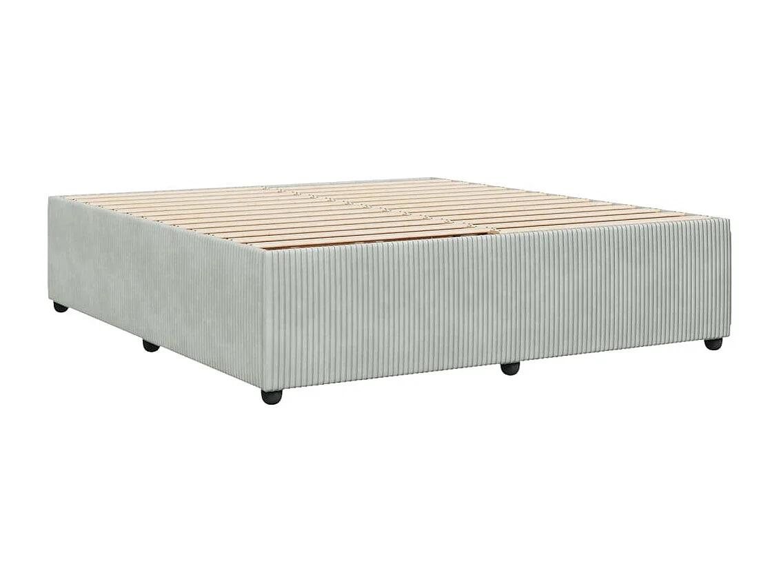 Cadre de lit sans matelas gris clair 180x200 cm velours