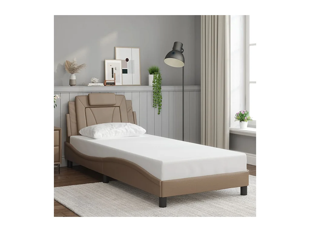 Cadre de lit sans matelas cappuccino 80x200 cm similicuir