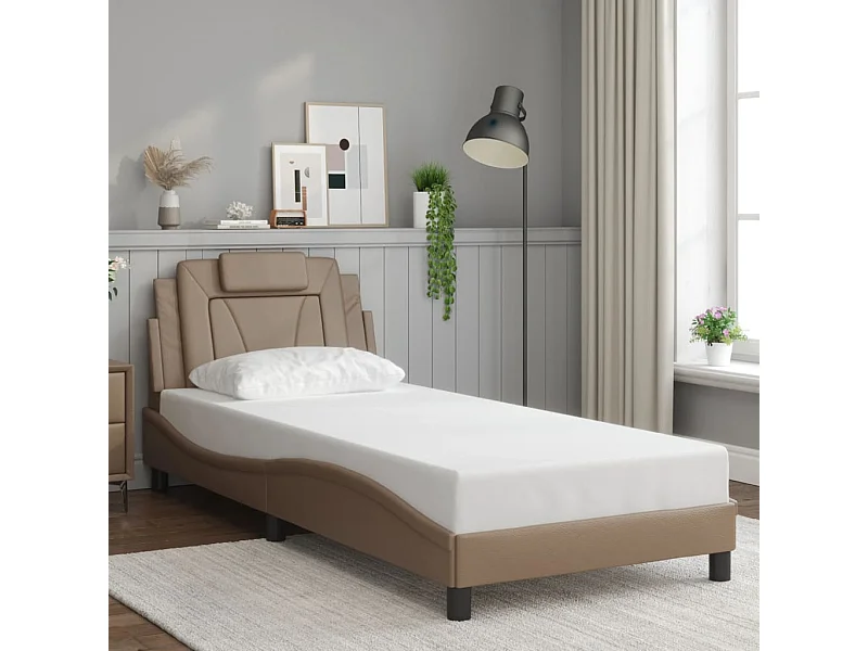 Cadre de lit sans matelas cappuccino 80x200 cm similicuir