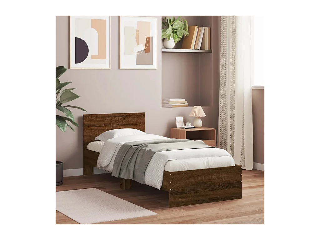 Cadre de lit sans matelas avec tête de lit 90x190 cm