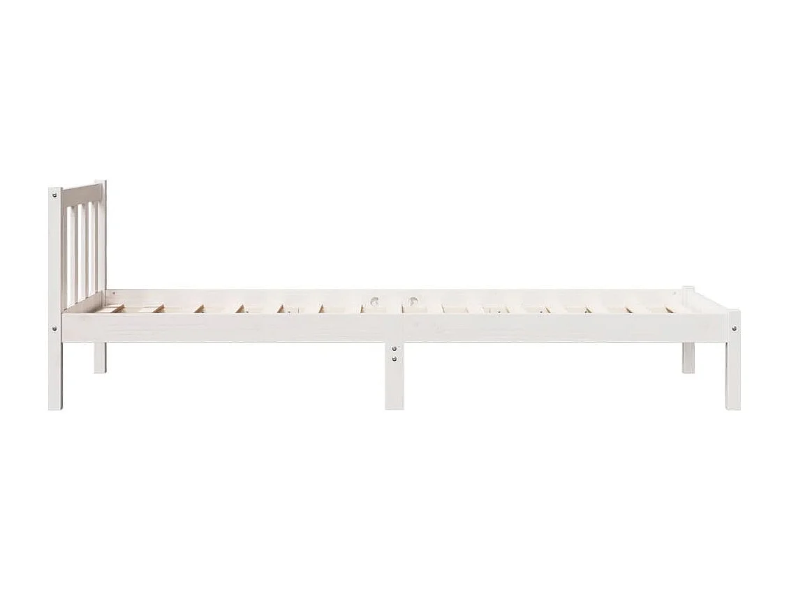 Letto Extra Lungo senza Materasso Bianco 90x220 cm in Pino