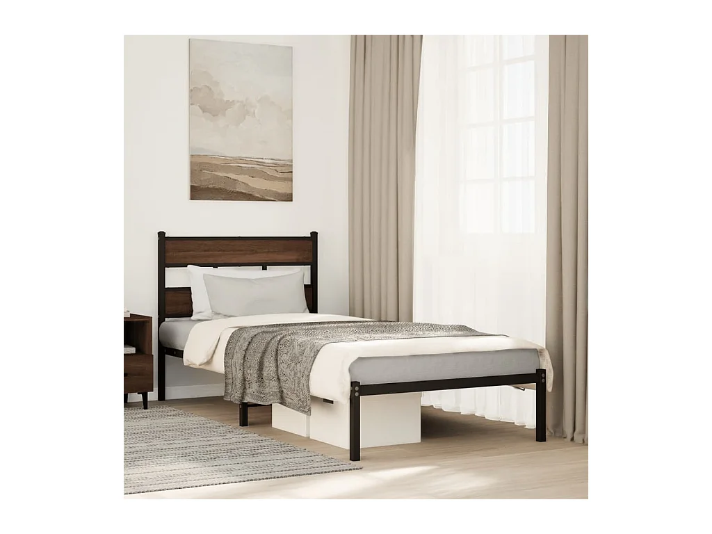 Cadre de lit sans matelas avec tête de lit 100x190 cm