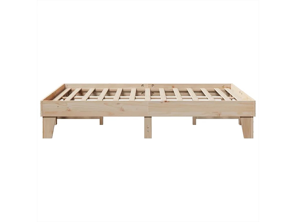 Estructura de cama sin colchón madera maciza de pino 140x190 cm