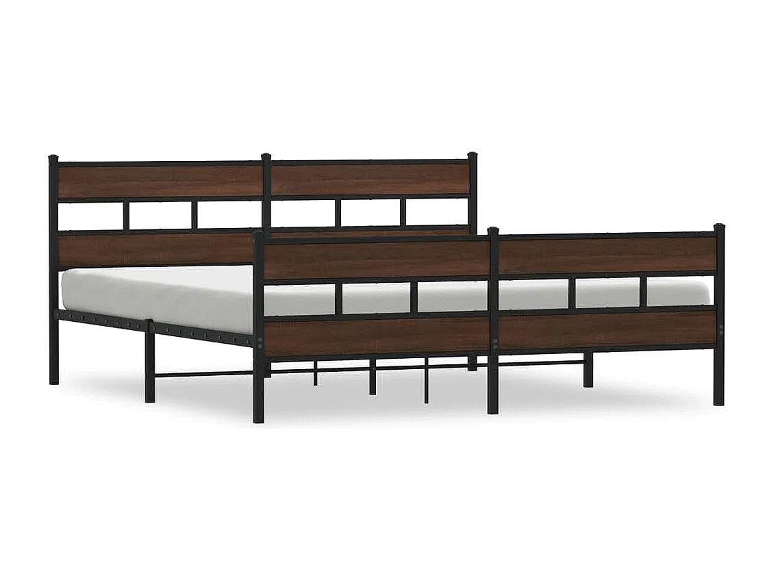 Cadre de lit en métal sans matelas chêne marron 200x200 cm