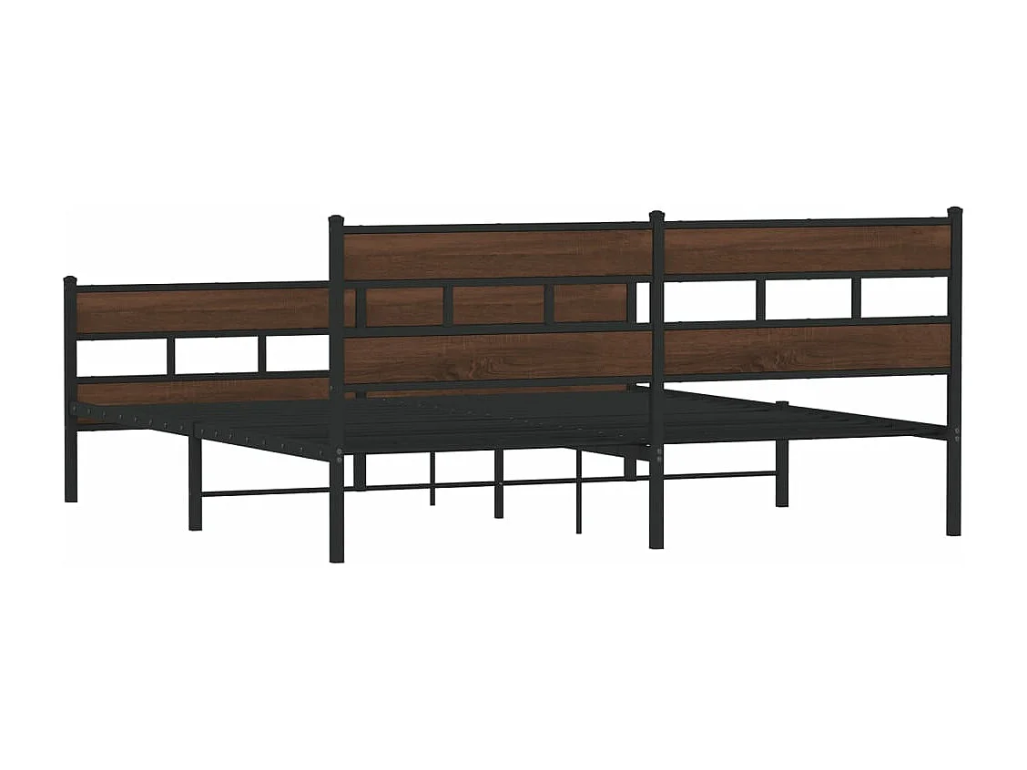 Cadre de lit en métal sans matelas chêne marron 200x200 cm