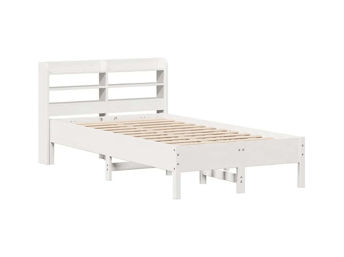 Letto senza Materasso Bianco 75x190 in Legno Massello di Pino