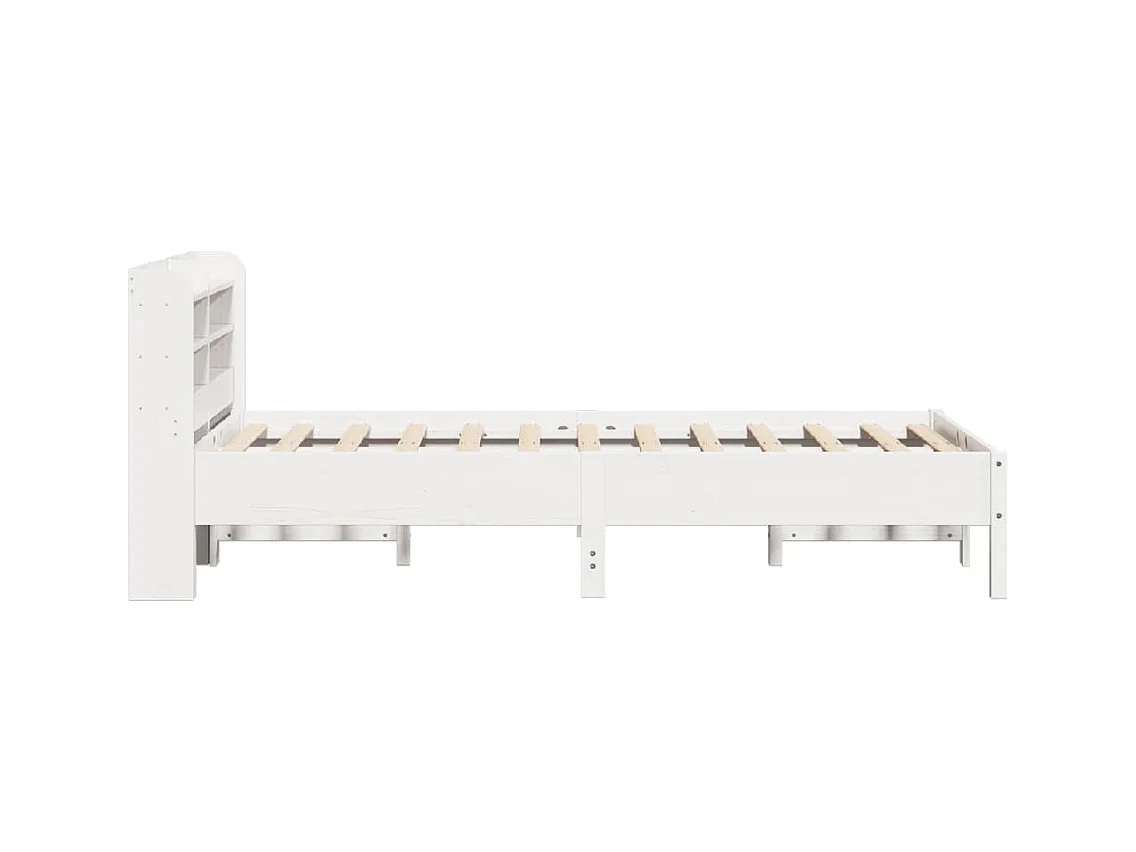 Letto senza Materasso Bianco 75x190 in Legno Massello di Pino