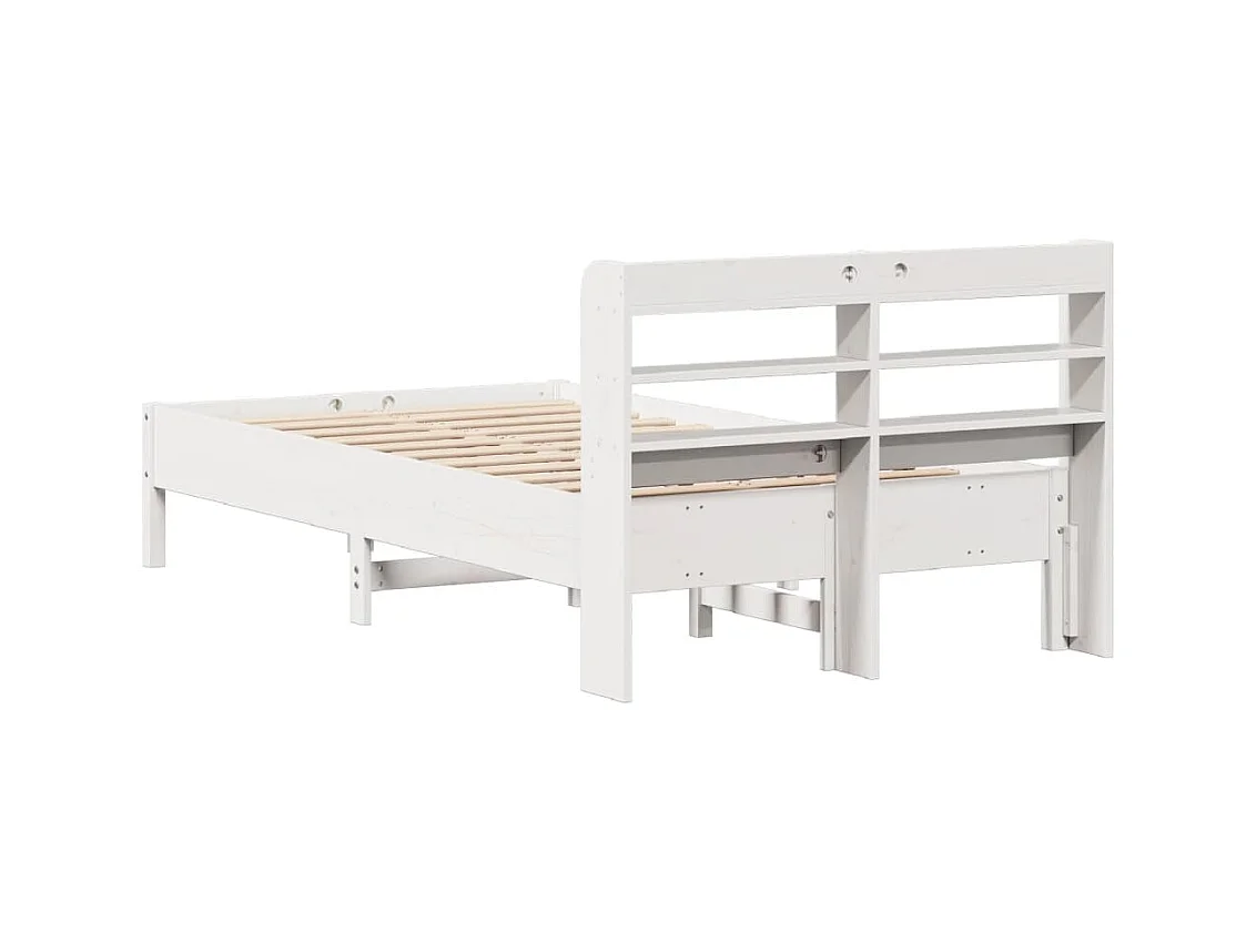 Letto senza Materasso Bianco 75x190 in Legno Massello di Pino