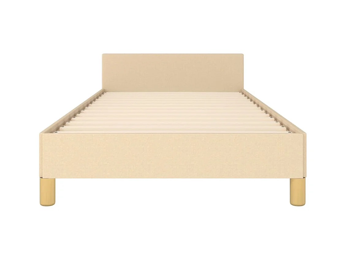 Cadre de lit sans matelas crème 100x200 cm tissu