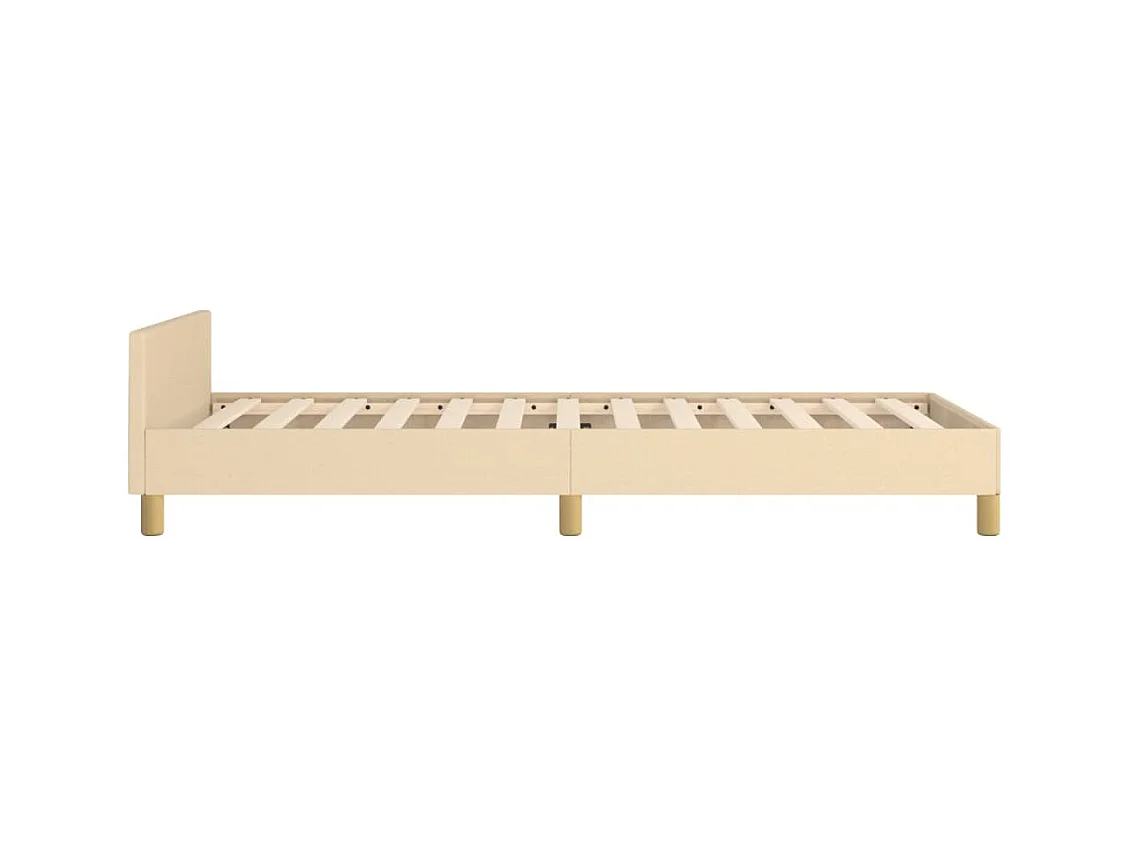 Cadre de lit sans matelas crème 100x200 cm tissu