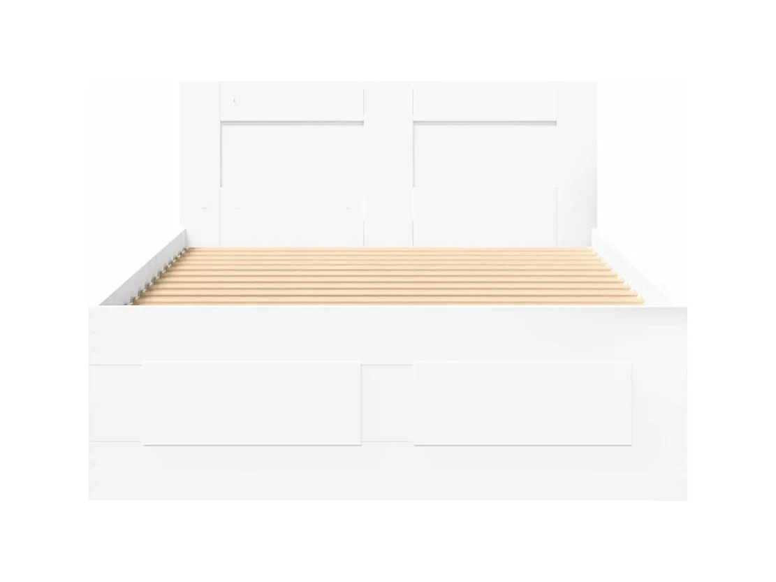 Bettgestell mit Kopfteil ohne Matratze Weiß 90x200 cm