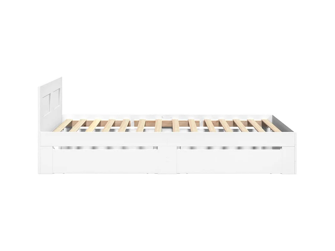 Bettgestell mit Kopfteil ohne Matratze Weiß 90x200 cm