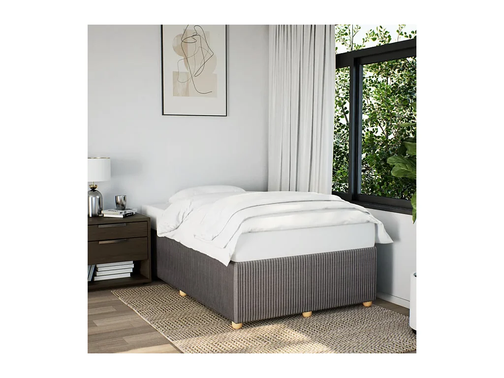 Cadre de lit sans matelas taupe 120x200 cm tissu