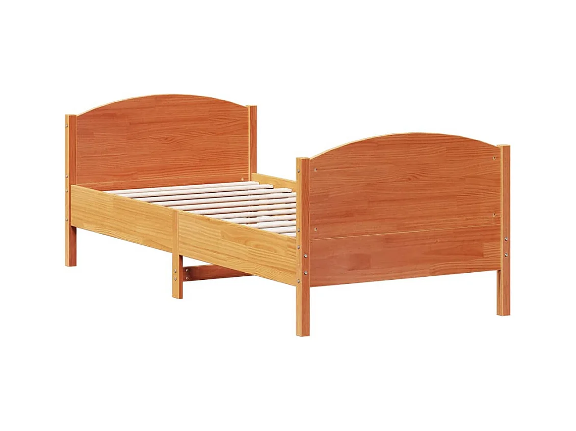 Letto senza Materasso Marrone Cera 75x190 cm in Legno di Pino