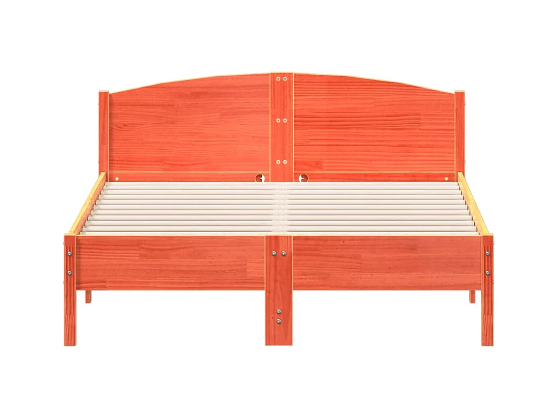 Bed met matras massief grenenhout wasbruin 140x190 cm