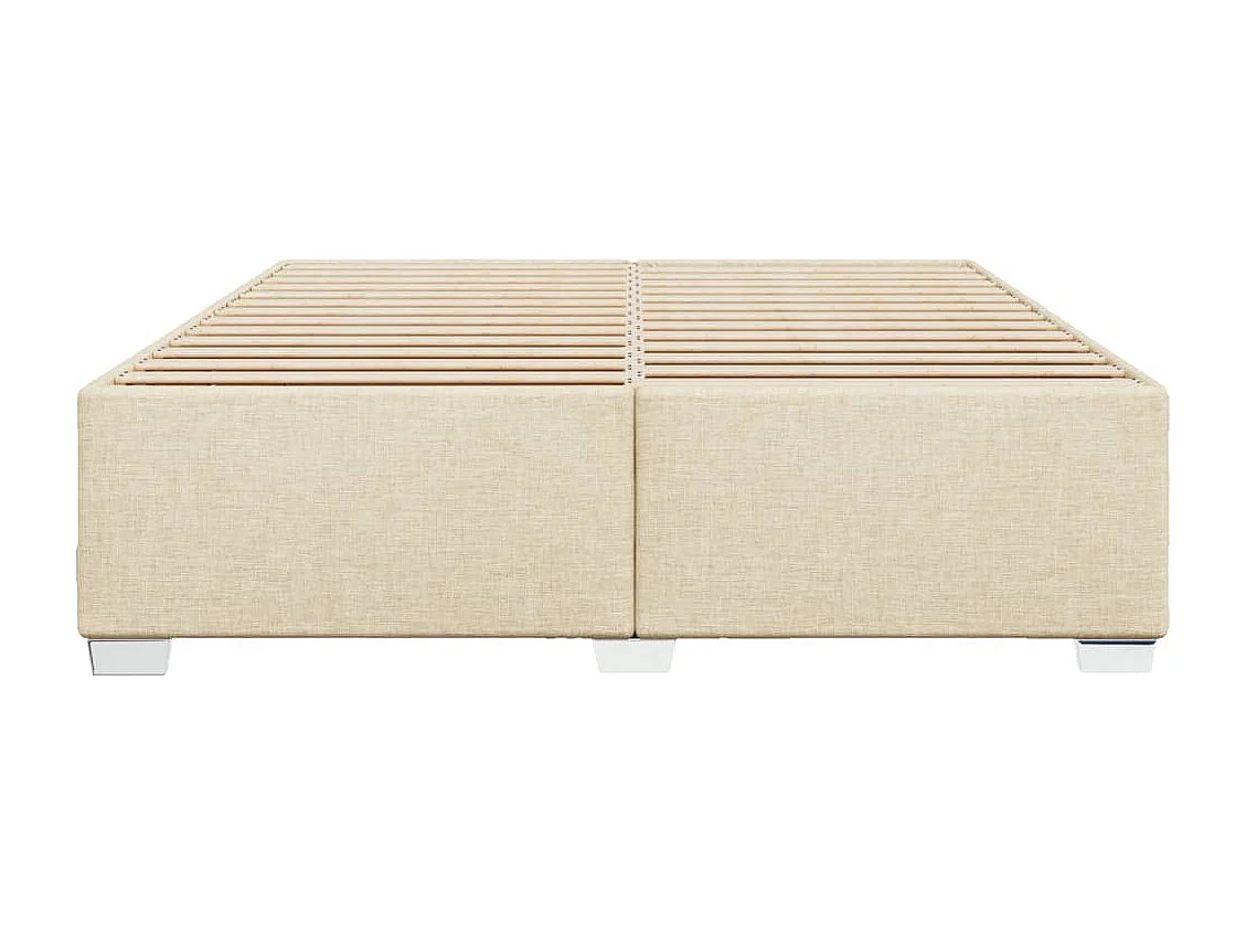Cadre de lit sans matelas crème 200x200 cm tissu
