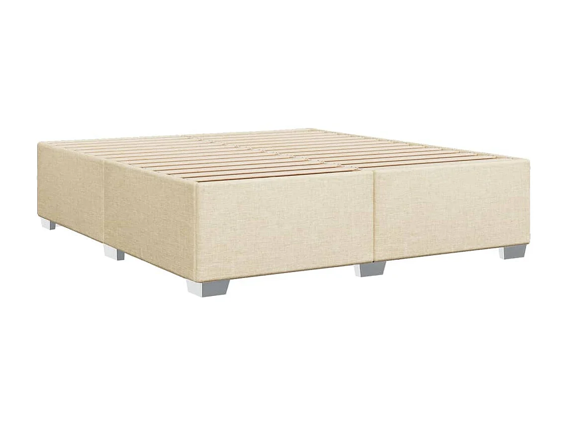 Cadre de lit sans matelas crème 200x200 cm tissu