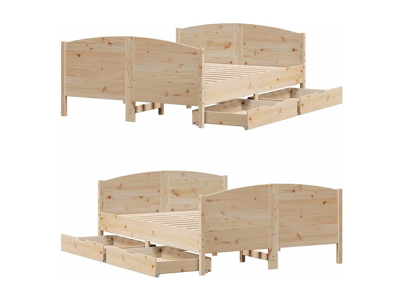 Cadre de lit sans matelas 120x190 cm bois de pin massif