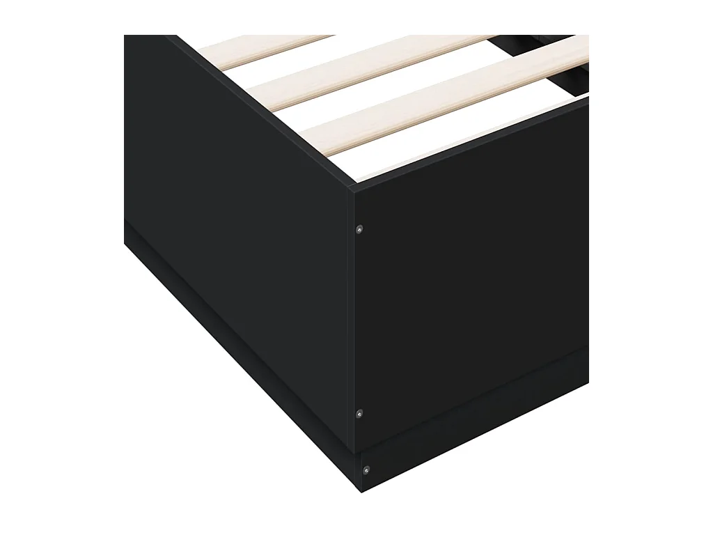 Cadre de lit sans matelas noir 75x190 cm