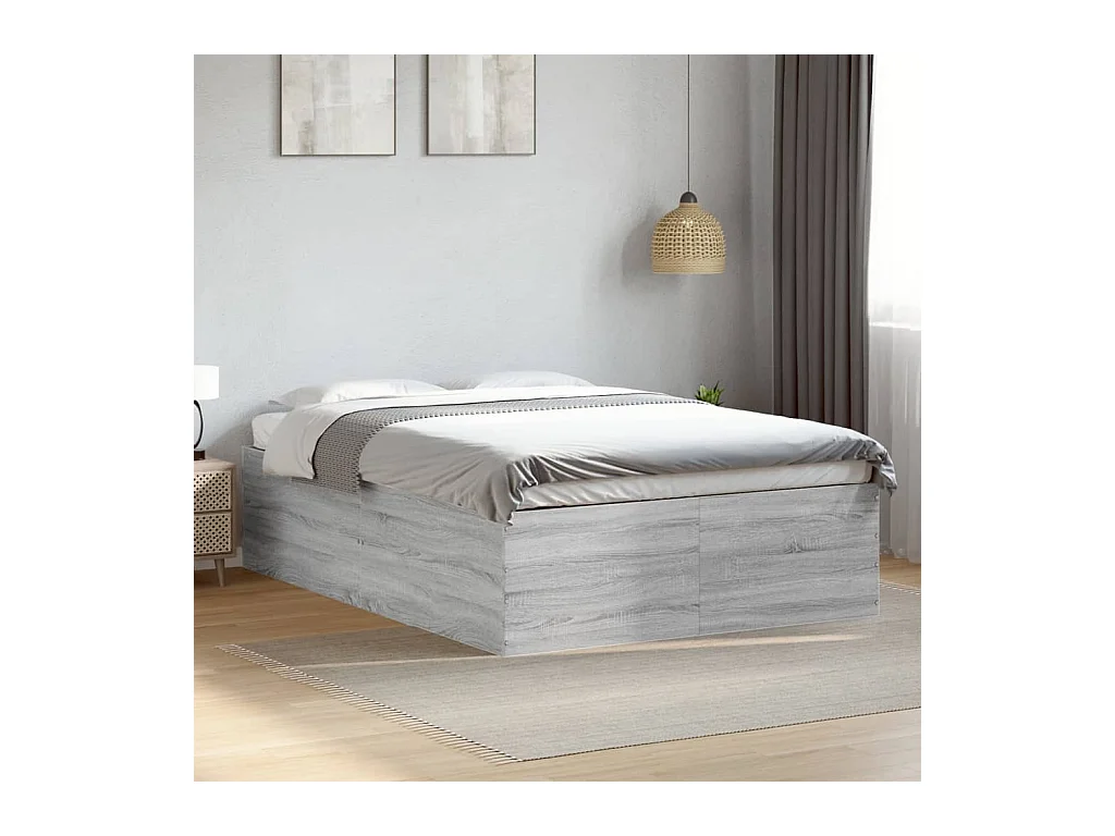 Cadre de lit sans matelas sonoma gris 120x200 cm
