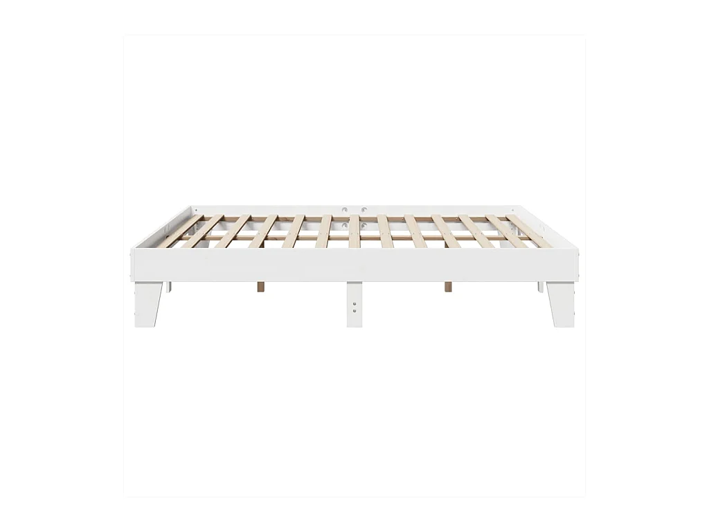 Cadre de lit sans matelas blanc 200x200 cm bois massif de pin