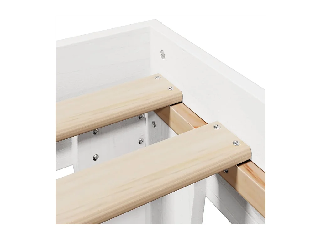 Cadre de lit sans matelas blanc 200x200 cm bois massif de pin