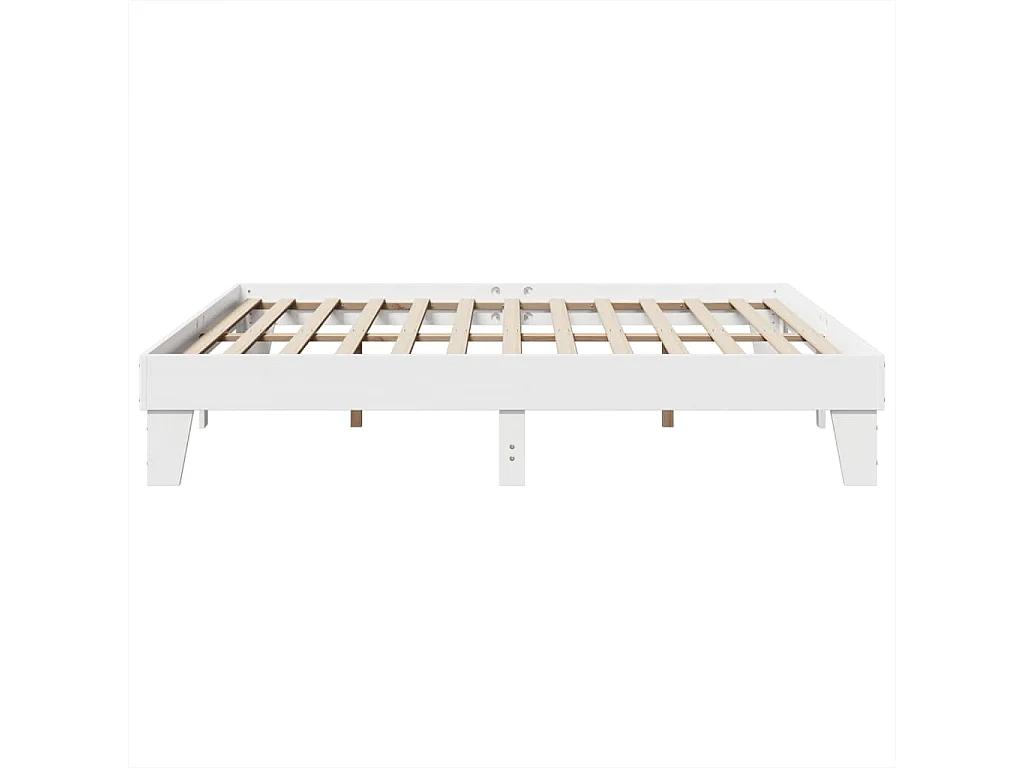 Cadre de lit sans matelas blanc 200x200 cm bois massif de pin