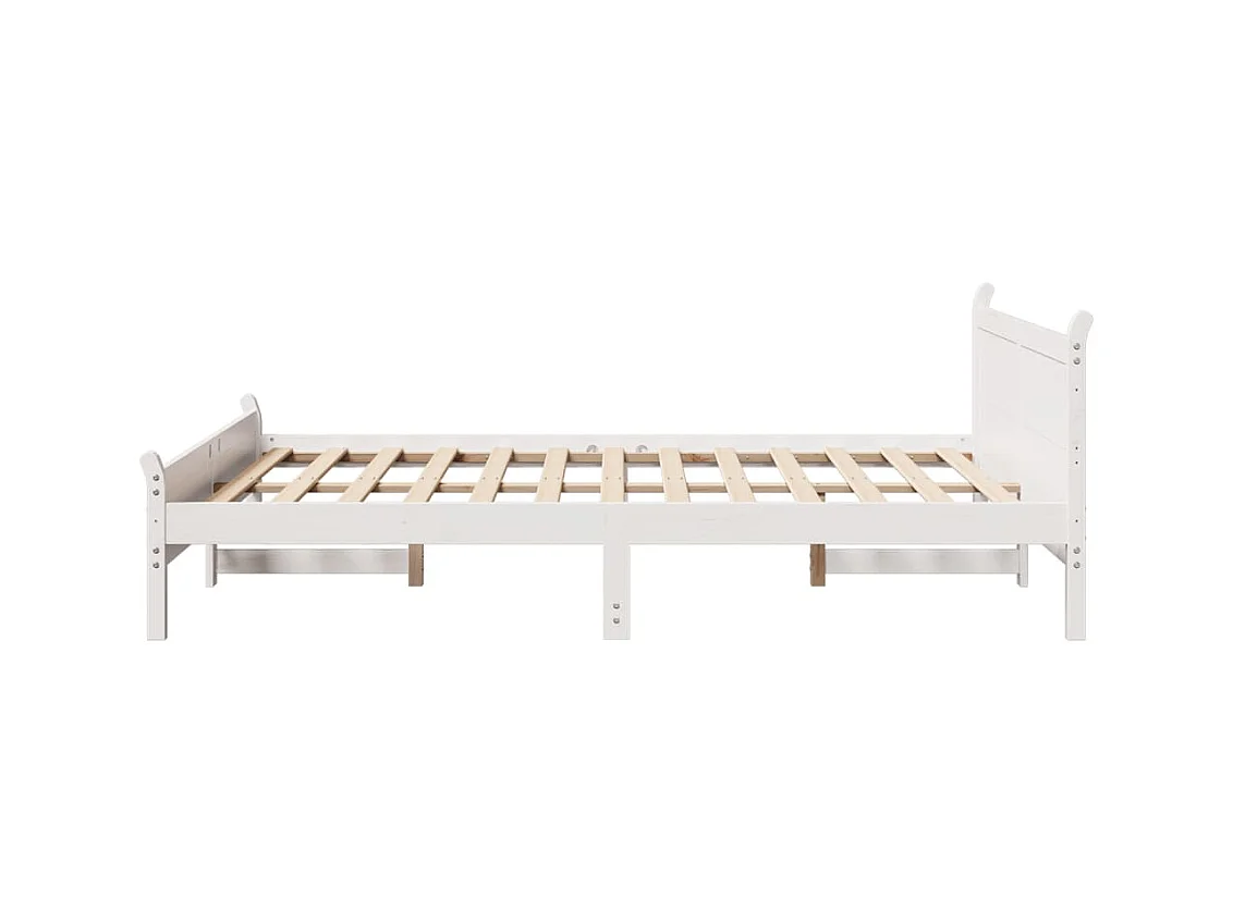 Cadre de lit sans matelas blanc 160x200 cm bois de pin massif
