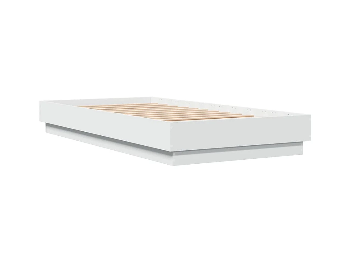 Cadre de lit sans matelas blanc 75x190 cm bois d'ingénierie