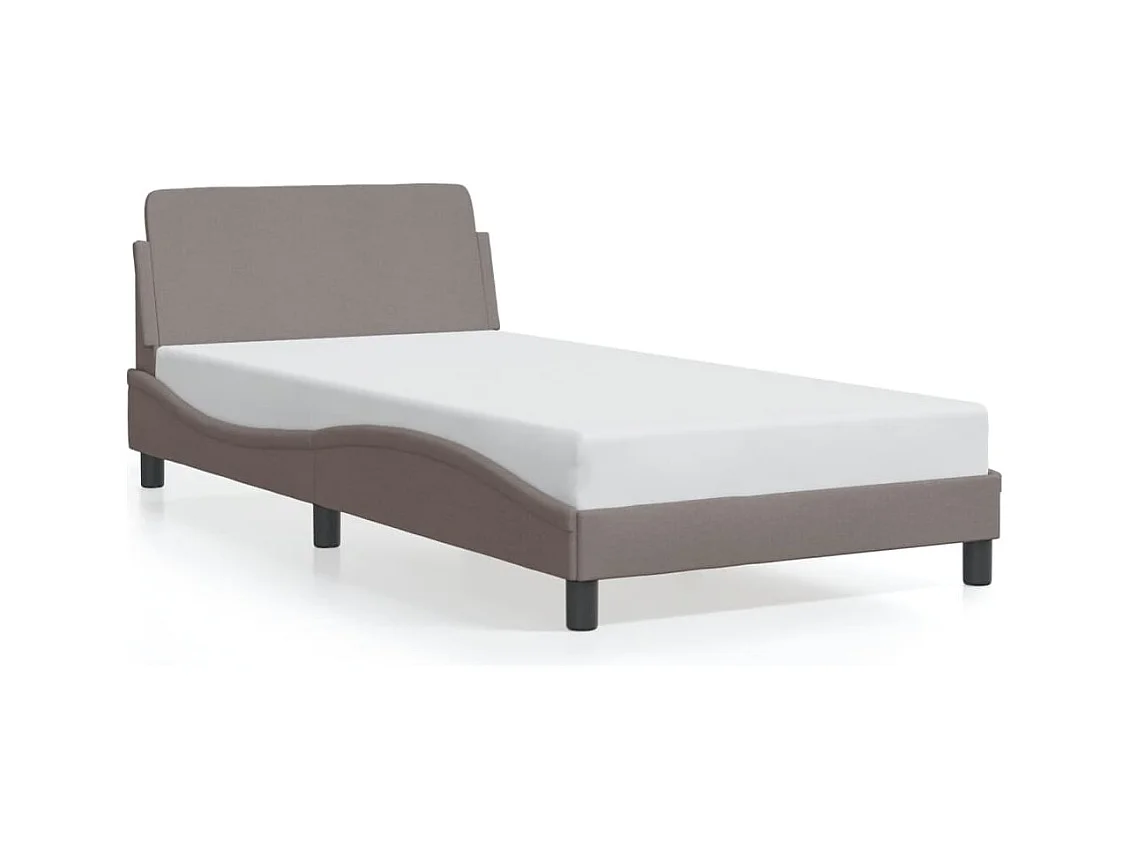 Cadre de lit sans matelas taupe 100x200 cm tissu